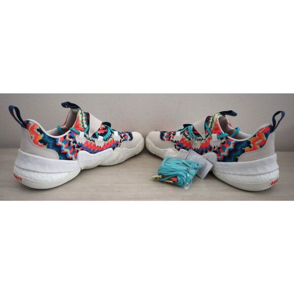Adidas GY0295 Mens 14.5 WMNs 15.5 White Tie Dye Trae Young 1-LC Basketball Shoes - Picture 10 of 16